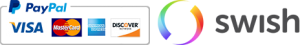 Betalningsalternativ Swish, Paypal, Visa, MasterCard, American Express