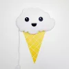 Ice cream cone together with a happy face on a cloud wall lamp