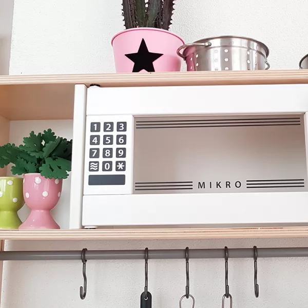 Buttons and decor for the glass of the microwave oven door.