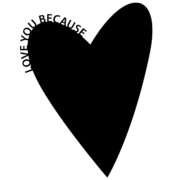 Wallsticker "LOVE YOU BECAUSE" med plats för kärleksförklaring