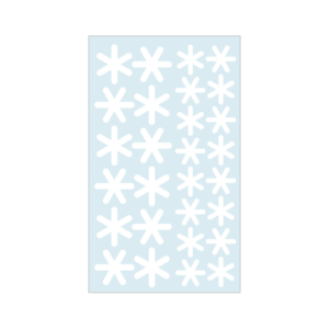 Mini-dekor i form av små enkla snöflingor.