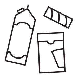 Symbol till återvinningskärl för kartong och pappförpackningar
