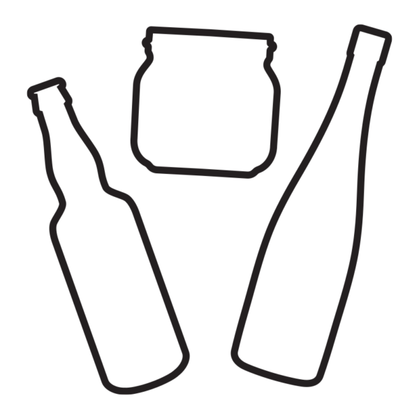 Symbol till återvinningskärl för glas