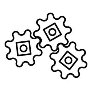 Symbol med kugghjul