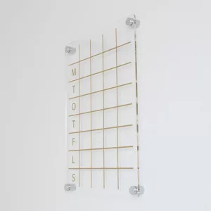Plexiglas på metalldistanser blir finaste planeringstavlan